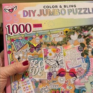 Fashion Angels DIY Jumbo Puzzle with Markers -Color and Bling